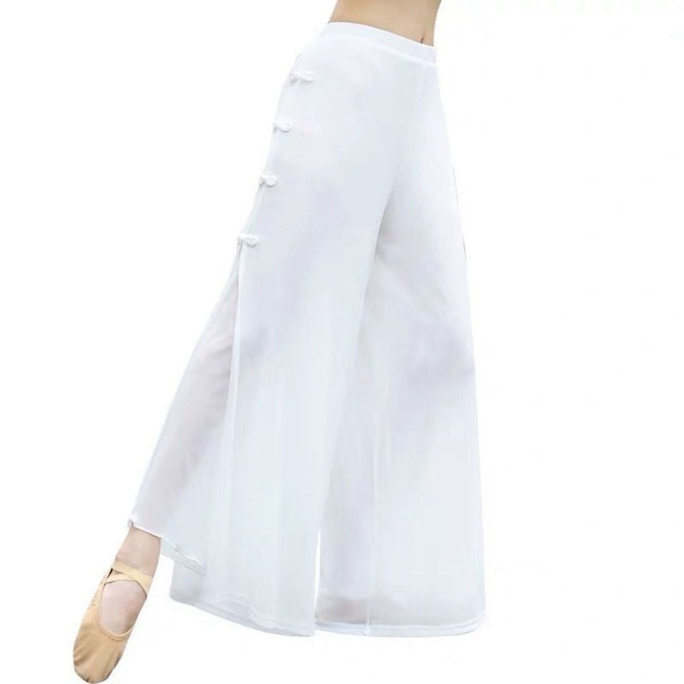 <span style=''>[해외]카와이 귀여운 바지 넓은 다리 탄성 허리 여성, 중국 스타일 공연 바지 화이트 블랙..</span>